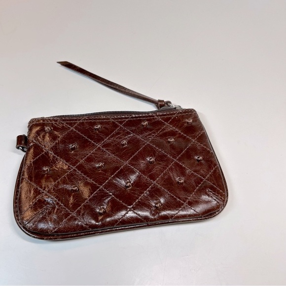 Latico brown leather zipper pouch wallet cardholder coin purse makeup bag - Picture 6 of 8